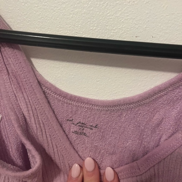 Women's Lavender Ribbed Tank Top - Picture 2 of 2